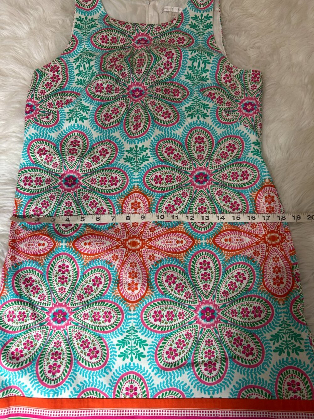 Share London Times Dress Womens Size 8 Blue Pink Paisley Floral Shift Work Party - Picture 8 of 10